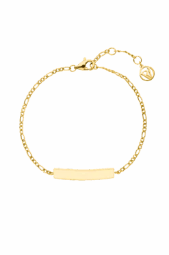 Engraving Rectangle Bracelet 14K Gold Plated