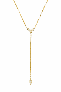 Opal Hope Y-Necklace 14K Gold