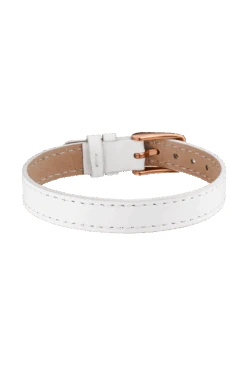 White Leather Strap Rose Gold