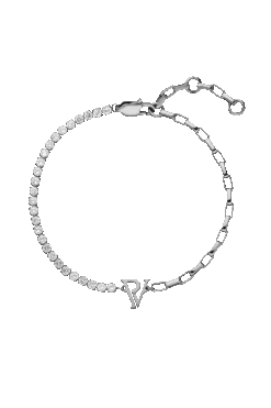 PV Tennis & Chain Bracelet Silver