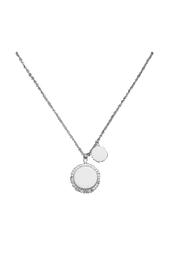 Engraving Sparkling Necklace Silver