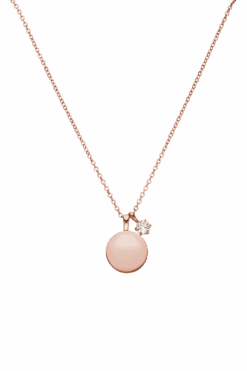 Birthstone April Necklace 14K Rose Gold Plated