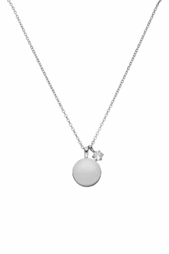 Birthstone April Necklace Silver