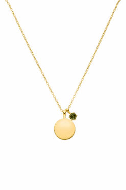 Birthstone August Necklace 14K Gold Plated