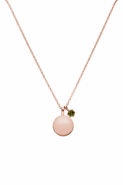 Birthstone August Necklace 14K Rose Gold Plated