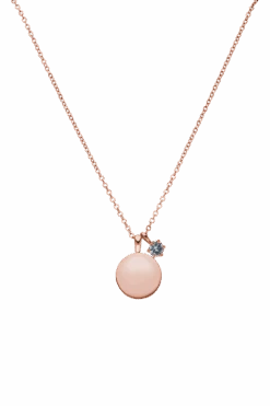 Birthstone December Necklace 14K Rose Gold Plated