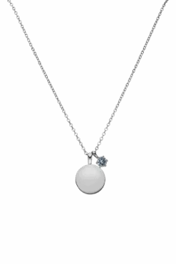 Birthstone December Necklace Silver