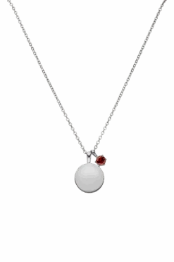Birthstone January Necklace Silver