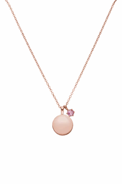 Birthstone July Necklace 14K Rose Gold Plated