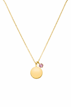 Birthstone July Necklace 14K Gold Plated