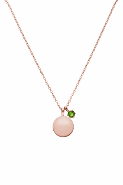 Birthstone May Necklace 14K Rose Gold Plated