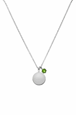 Birthstone May Necklace Silver