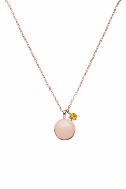Birthstone November Necklace 14K Rose Gold Plated