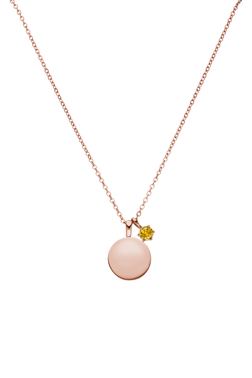 Birthstone November Necklace 14K Rose Gold Plated