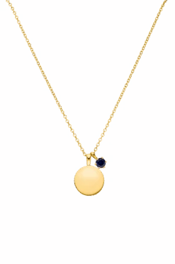 Birthstone September Necklace 14K Gold Plated