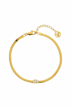 Brilliant Sleek Bracelet 14K Gold Plated