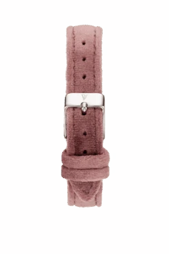 Pink Velvet Strap Silver