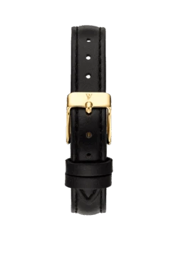 Black Leather Strap Gold
