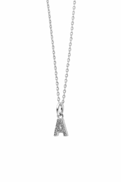 Sparkling Letter Necklace Silver
