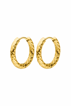 Delicate Structured Hoops 14K Gold Plated