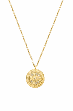 Brilliant Coin Necklace 14K Gold Plated