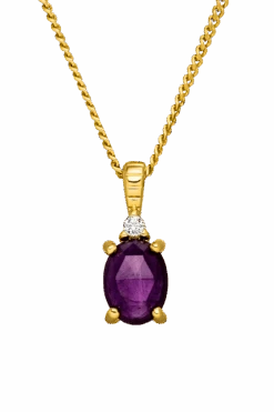 Amethyst Protection Necklace 14K Gold Plated