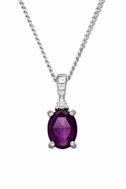 Amethyst Protection Necklace Silver