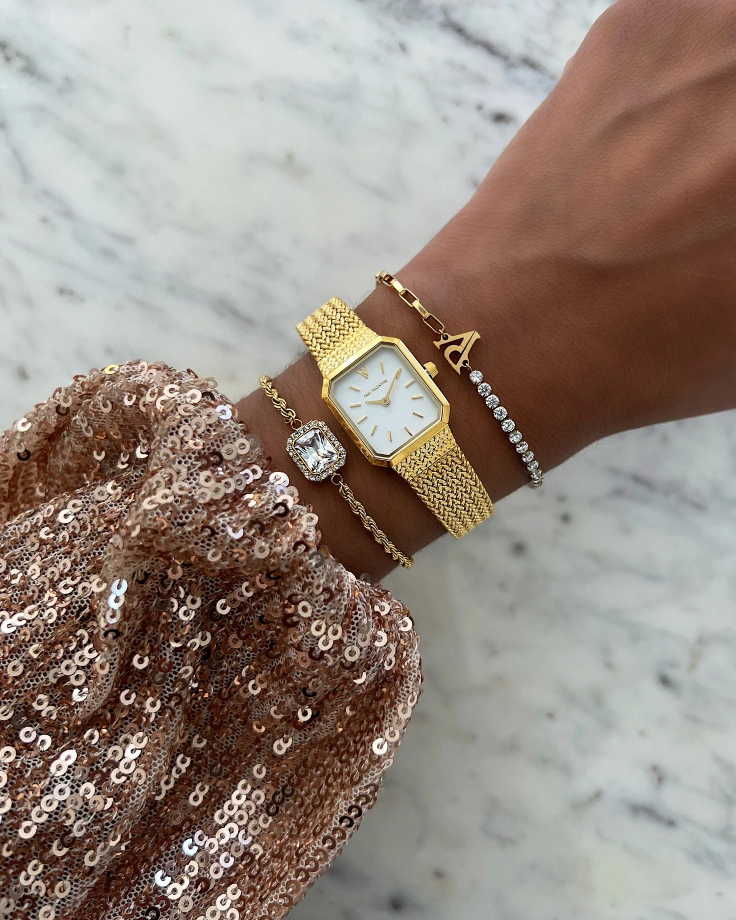 Pavé Emerald Bracelet 14K Gold Plated – Bild 5