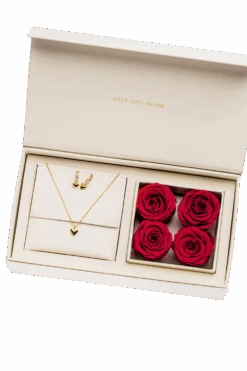 Heart Rose Box 14K Gold Plated