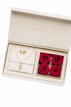 Pavé Rose Box 14K Gold Plated