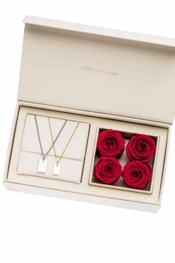 Engravable Matching Rose Box Gold Silver
