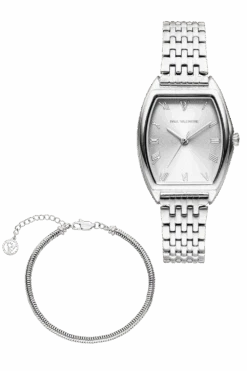 Avenue Watch & Bracelet Set Silver