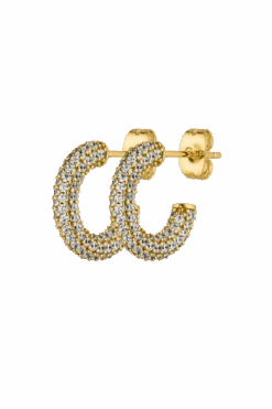 Éclat Pavé Hoops 14K Gold Plated