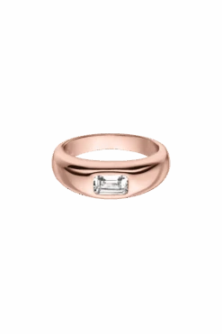 Emerald Dome Ring Rose Gold