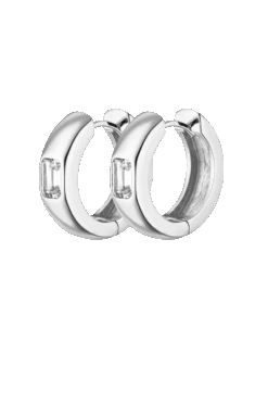 Emerald Hoops Silver