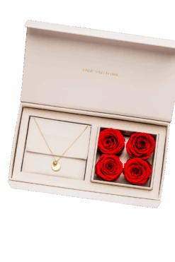 Engravable Heart Rose Box 14K Gold Plated