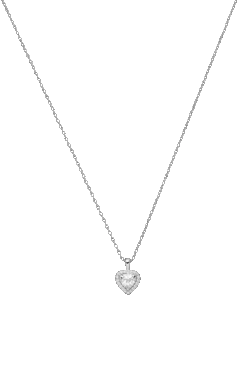 Glamorous Heart Necklace Silver