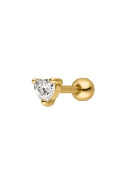 Heart Piercing Sterling Silver 14K Gold Plated