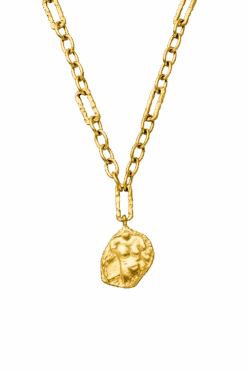 Female Antique Coin Necklace Gold