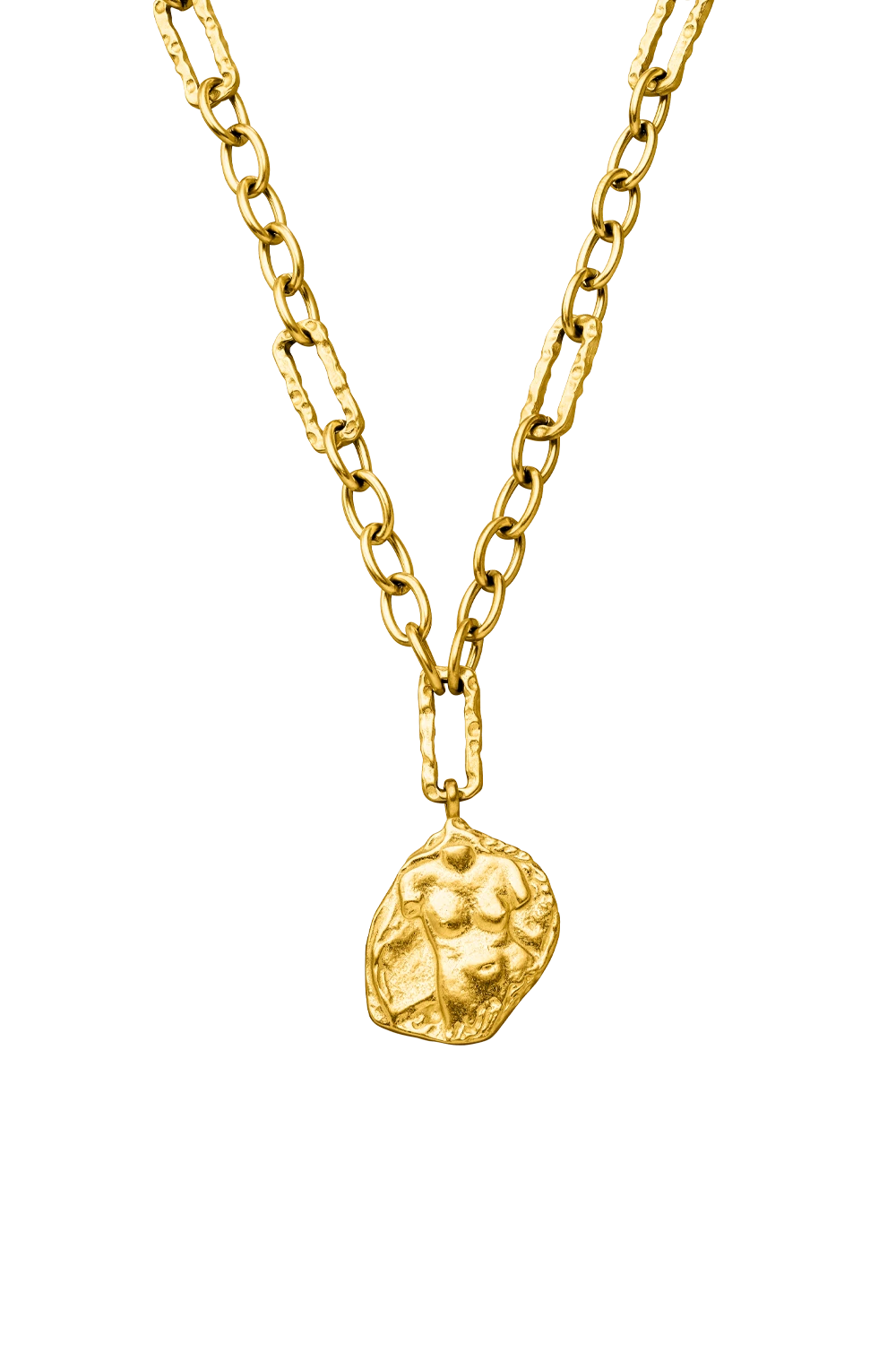 Female Antique Coin Necklace Gold