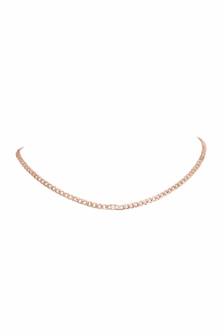 Brilliant Curb Necklace 14K Rose Gold Plated