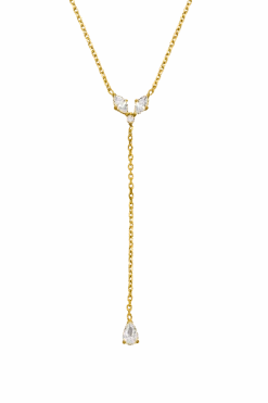 Teardrop Y-Necklace 14K Gold Plated