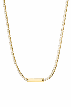 Engravable Tennis Necklace 14K Gold Plated