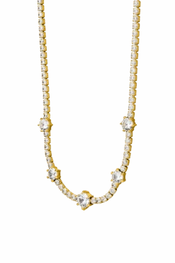 Sparkle Tennis Necklace 14K Gold Plated