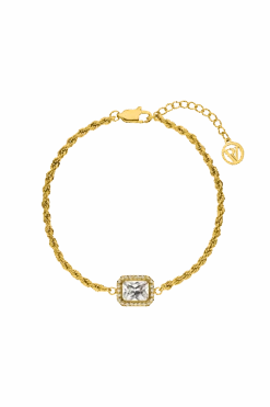 Pavé Emerald Bracelet 14K Gold Plated