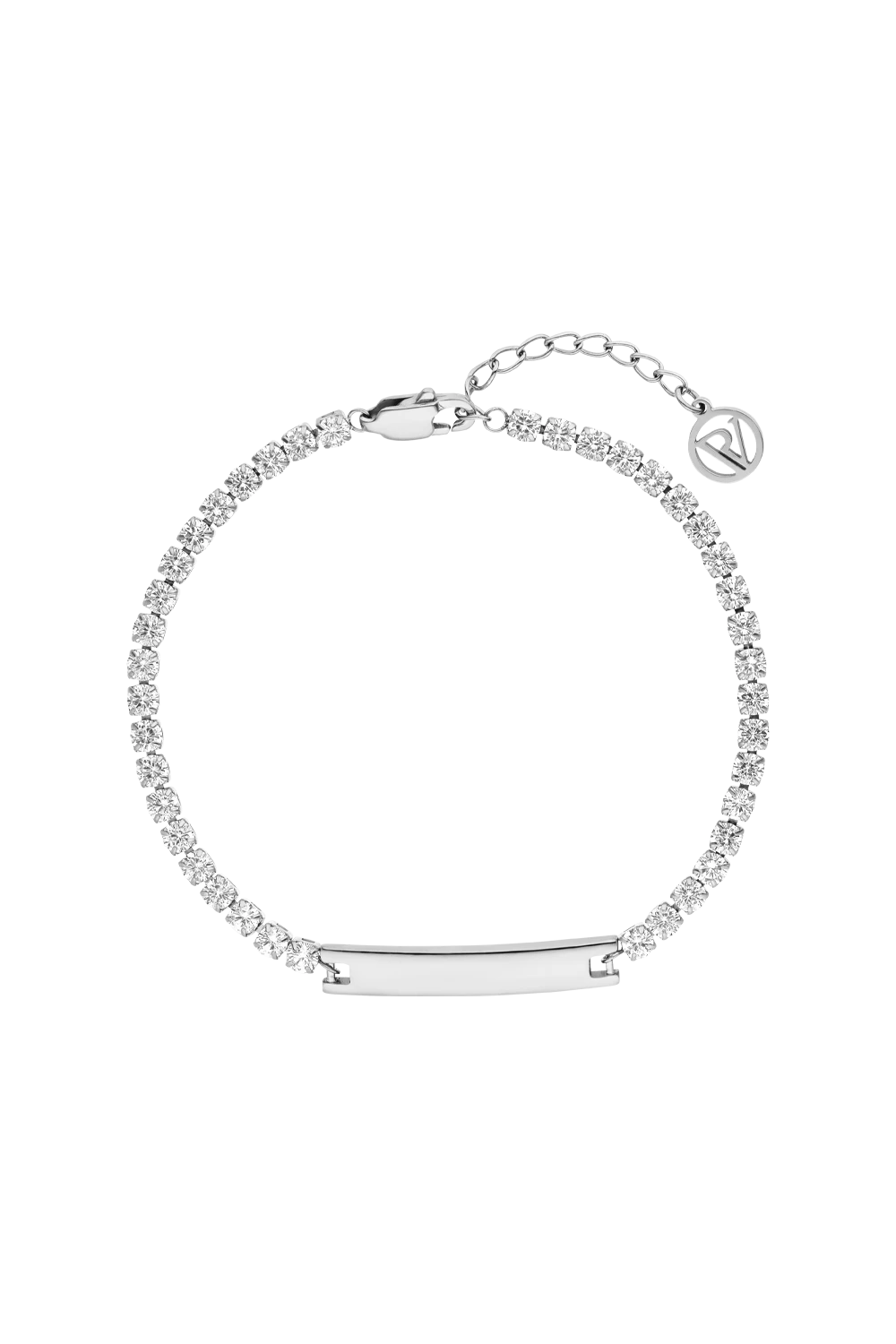 Engravable Tennis Bracelet Silver