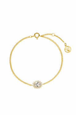Sparkle Oval Bracelet 14K Gold Plated