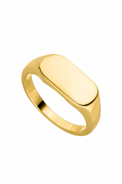 Engravable Signet Ring 14K Gold Plated