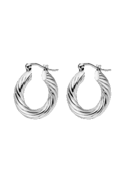 Swirled Hoops Large Silver