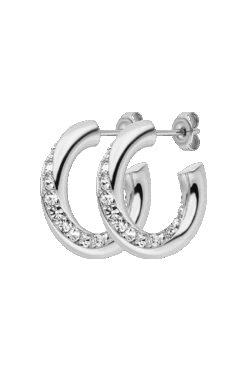 Crystal Hoops Silver